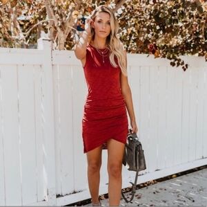 Vici T-shirt mini dress burnt orange